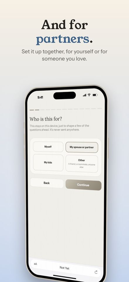 And for partners. The welcome guide asks who Not Yet is for.