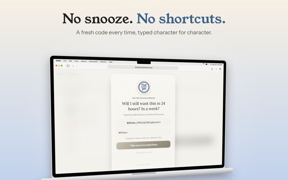 No snooze. No shortcuts. The code is checked character by character.